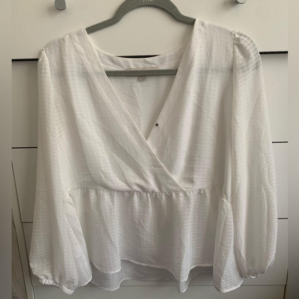 Loft peplum long sleeve blouse